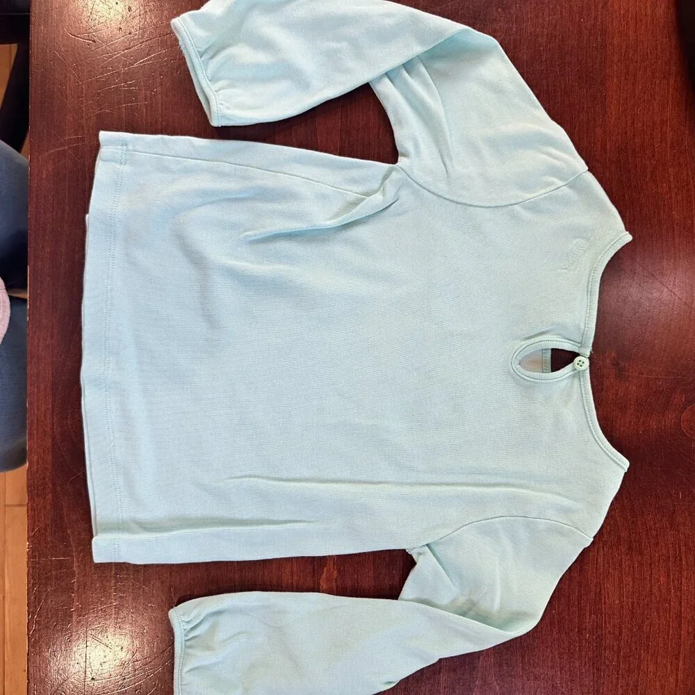 Vintage GYMBOREE Embroidered Rainbow Mint Green Long Sleeve T Shirt Size 4T
